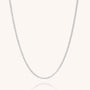 The Belcher Chain Necklace features a thin, delicate design crafted from 925 sterling silver, shown against a plain light background.