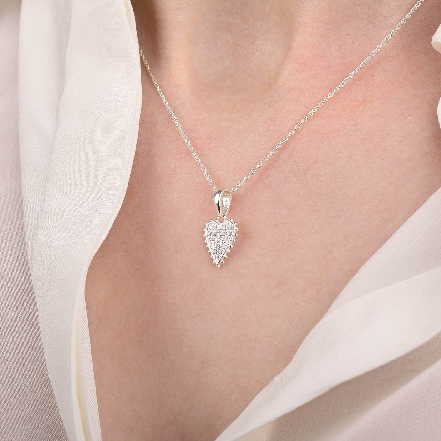 Eternal Studded Heart Necklace
