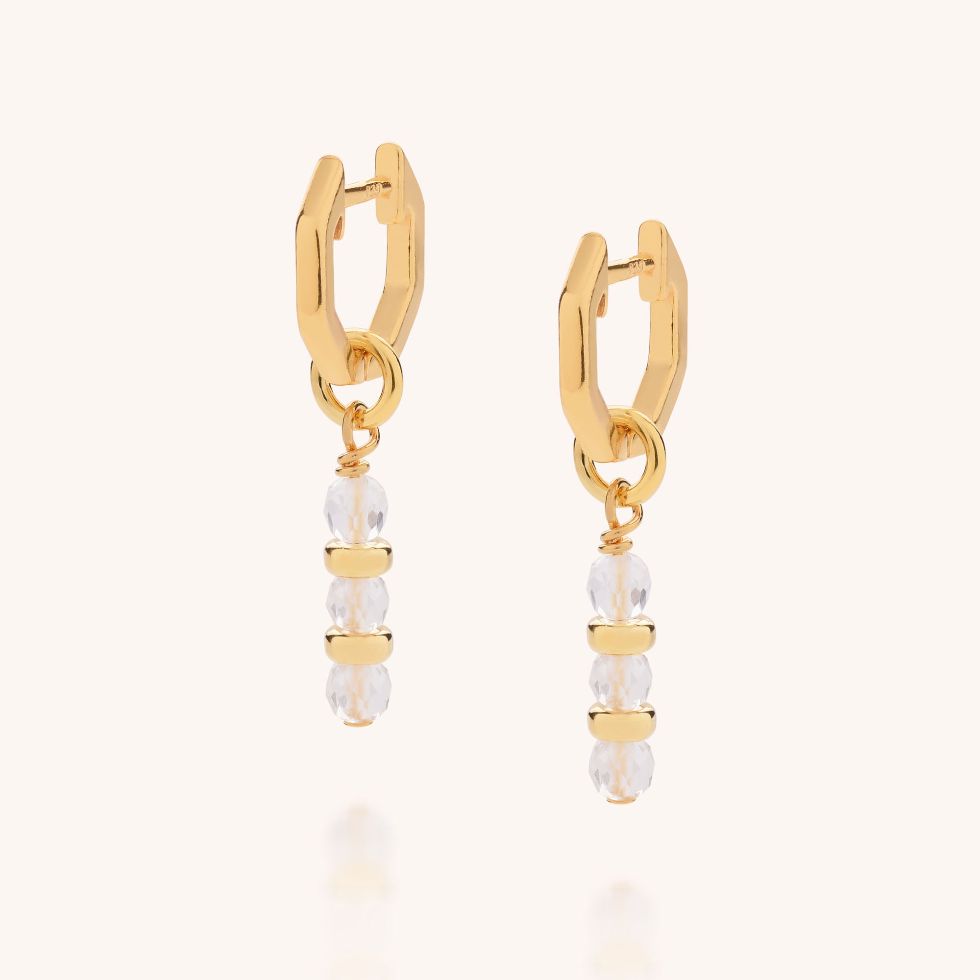 April birthstone jewellery ear hoops in gold