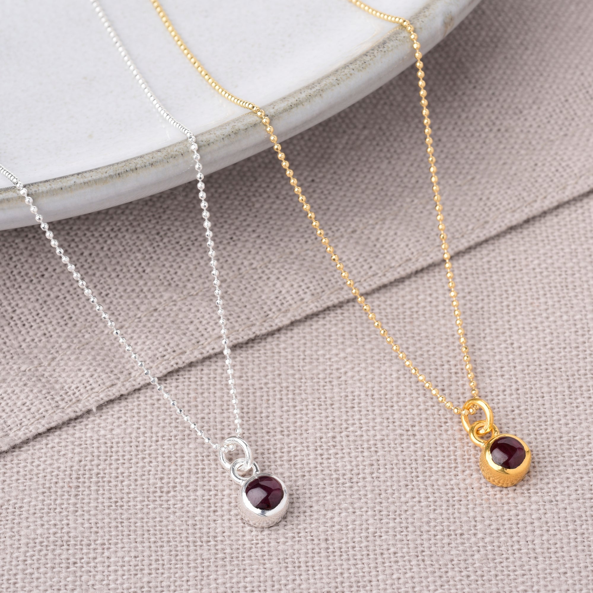 Gem Dot Birthstone Necklace January