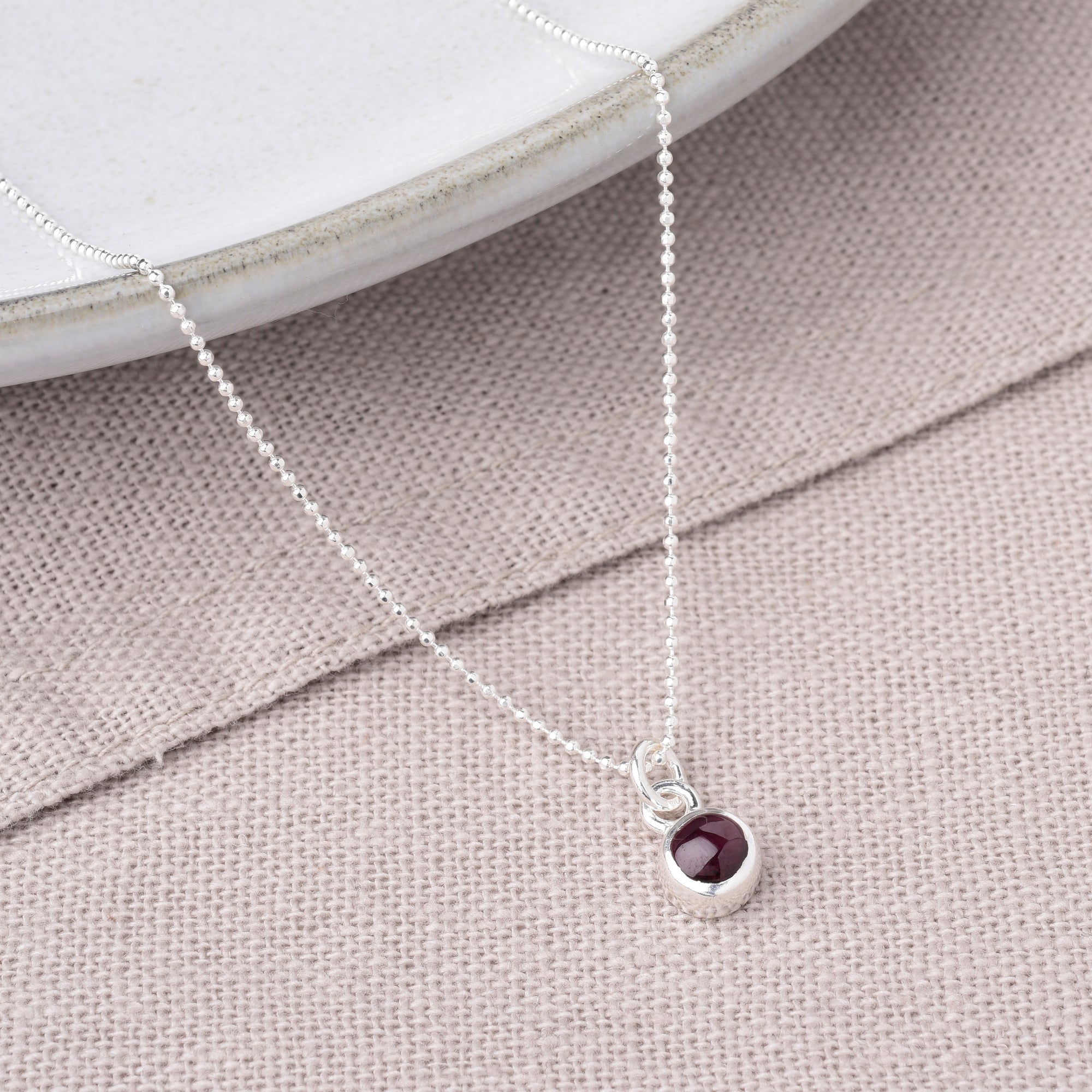 Gem Dot Birthstone Necklace January