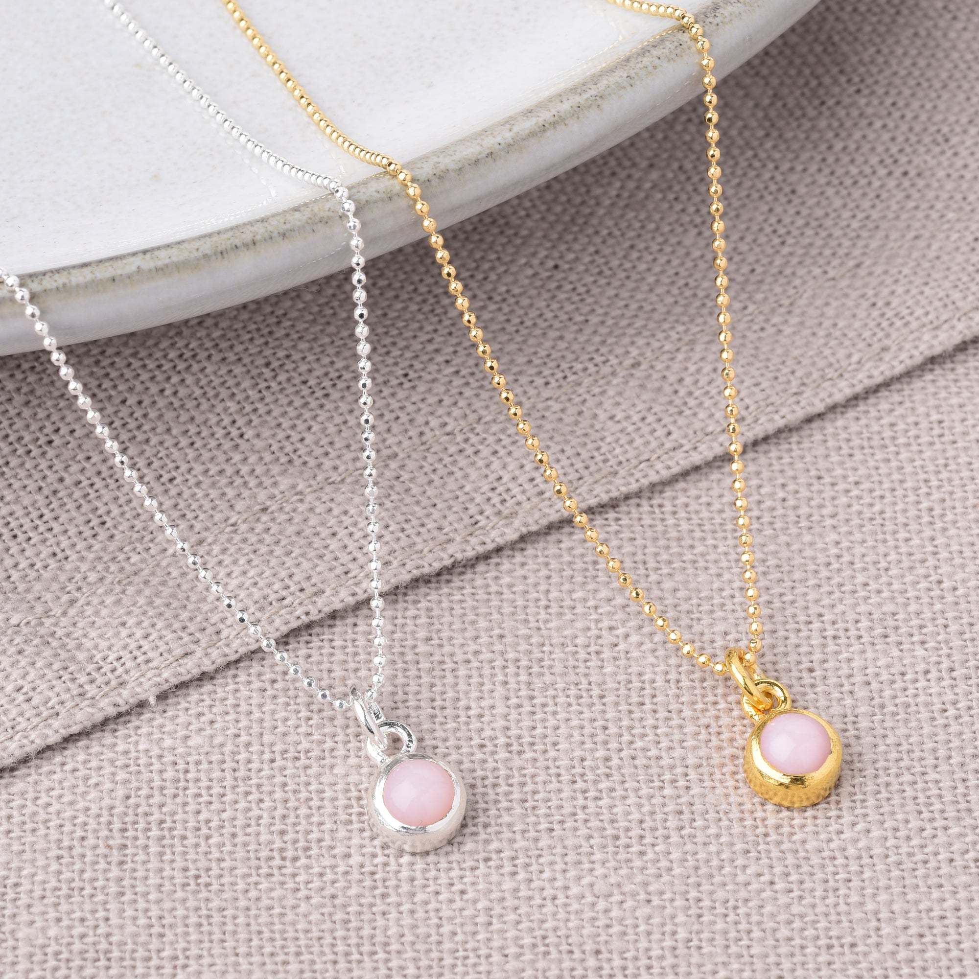 Gem Dot Birthstone Necklace October