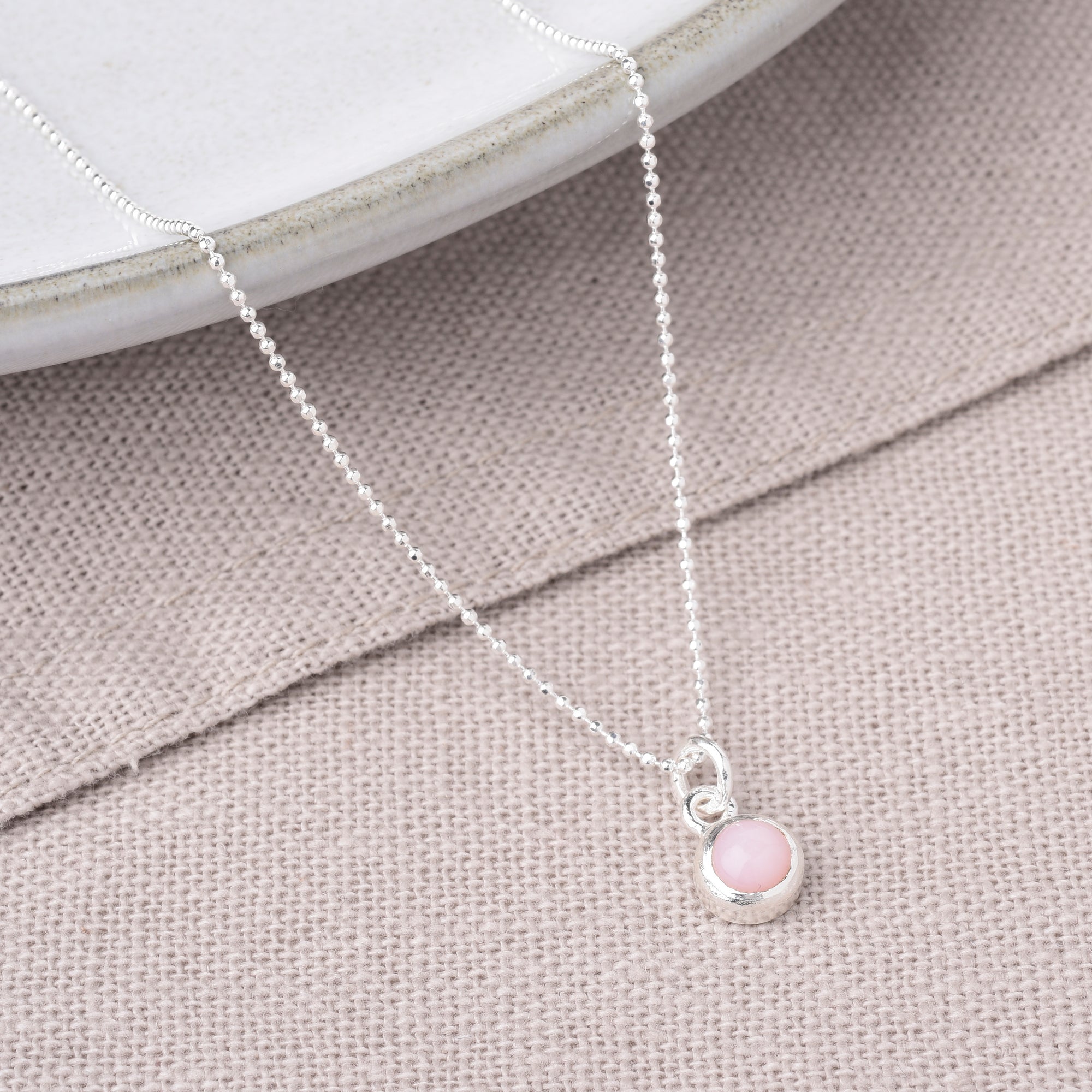 Gem Dot Birthstone Necklace October