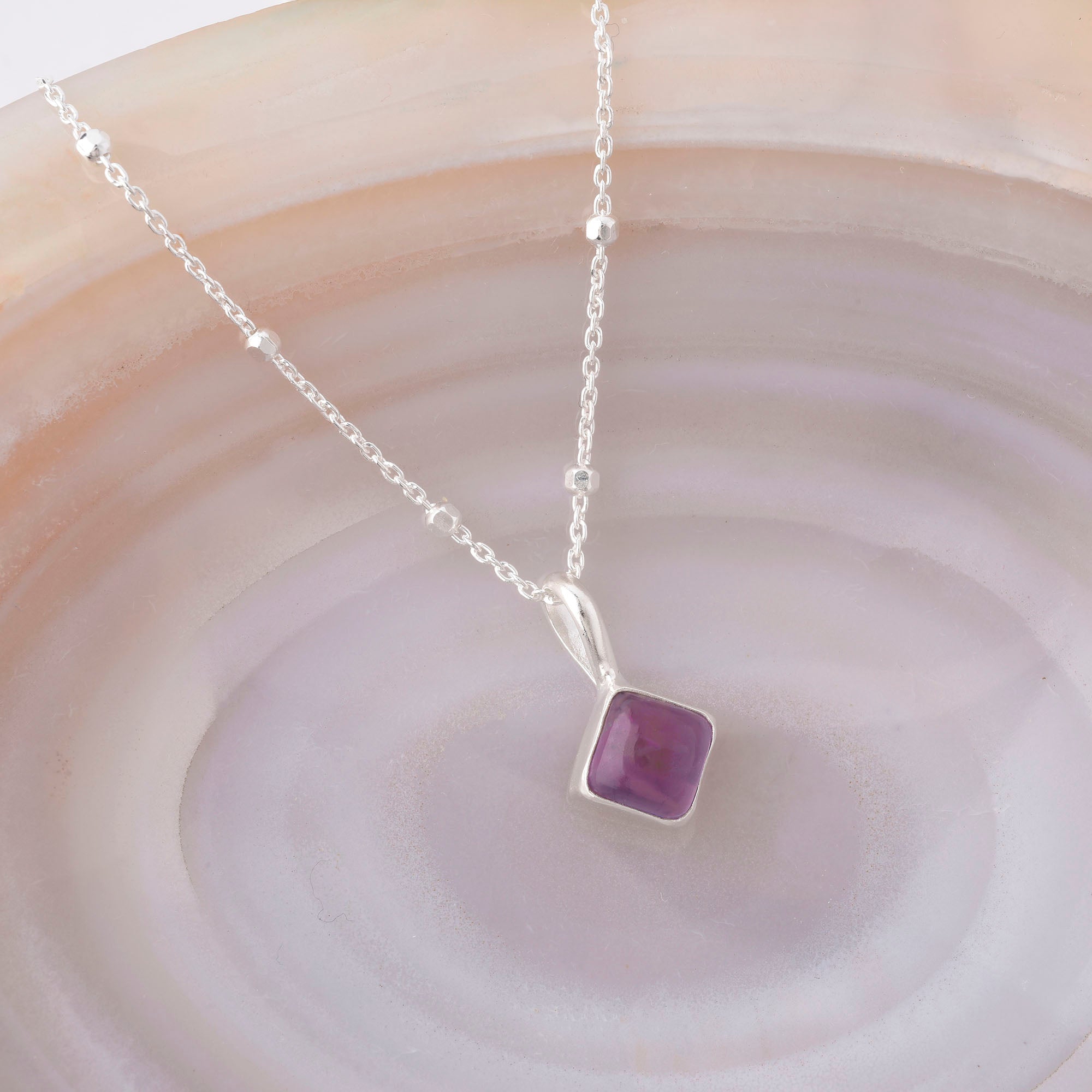 Diamond Birthstone Necklace February