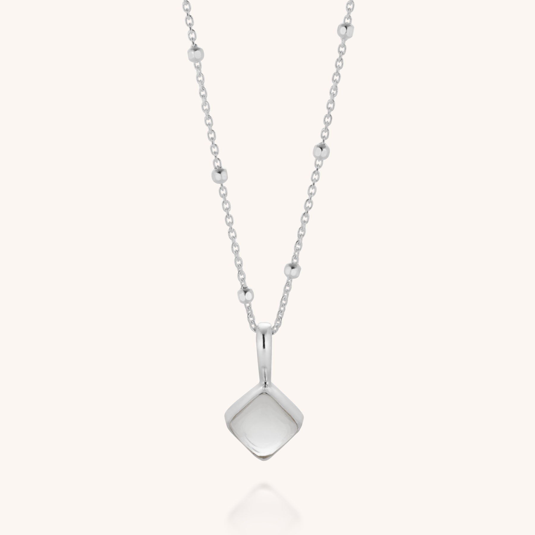 Diamond Shaped April Birthstone Necklace