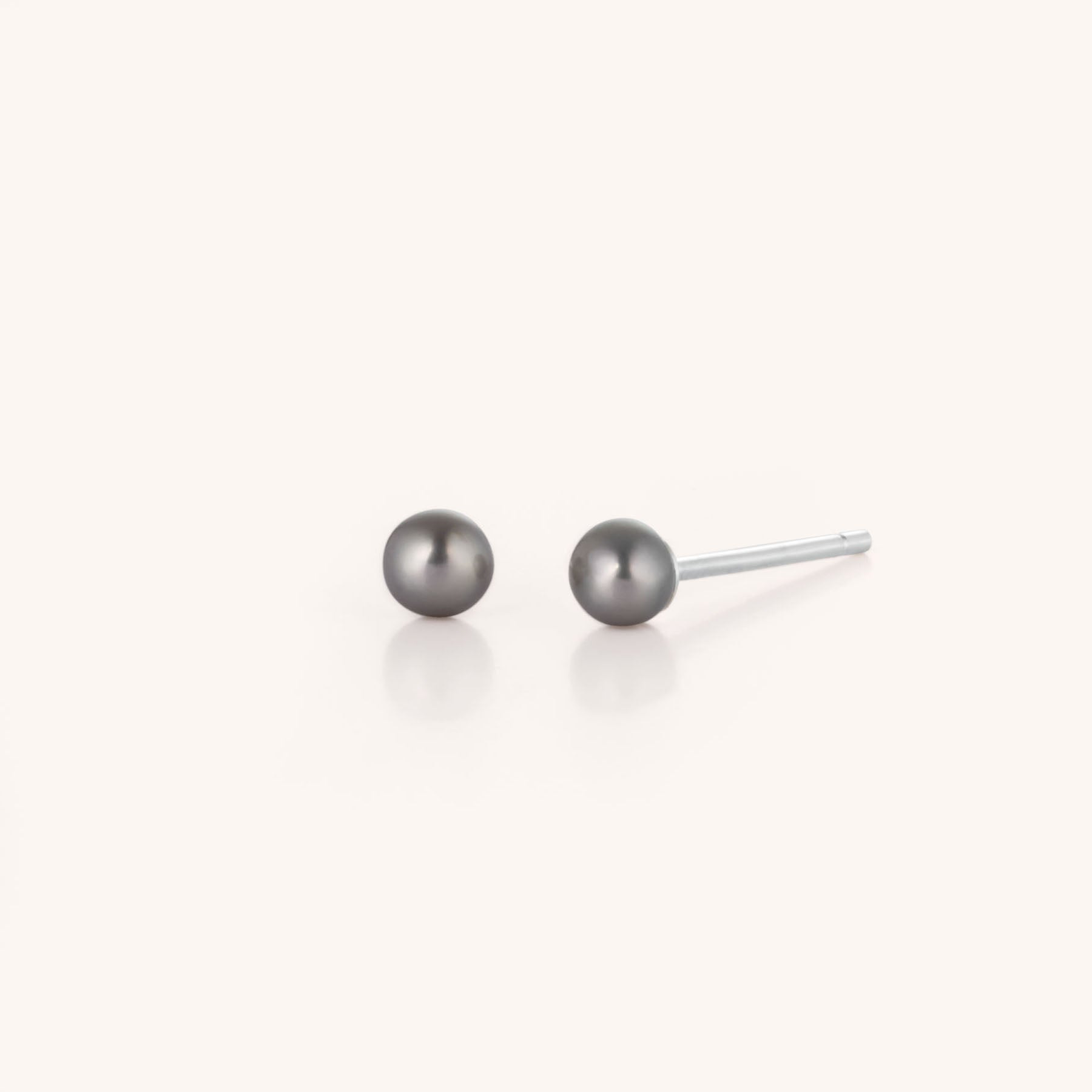 Tiny Pearl Button Stud Earrings