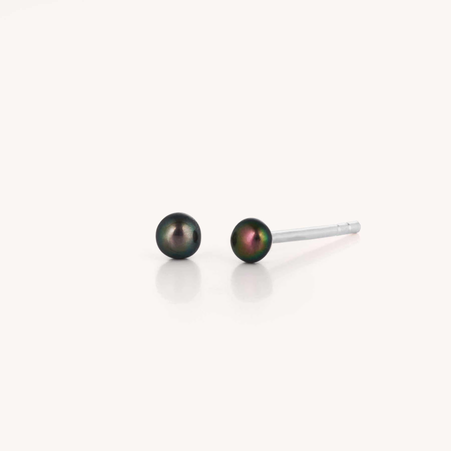 Tiny Pearl Button Stud Earrings