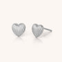 Heart Beam Stud Earrings