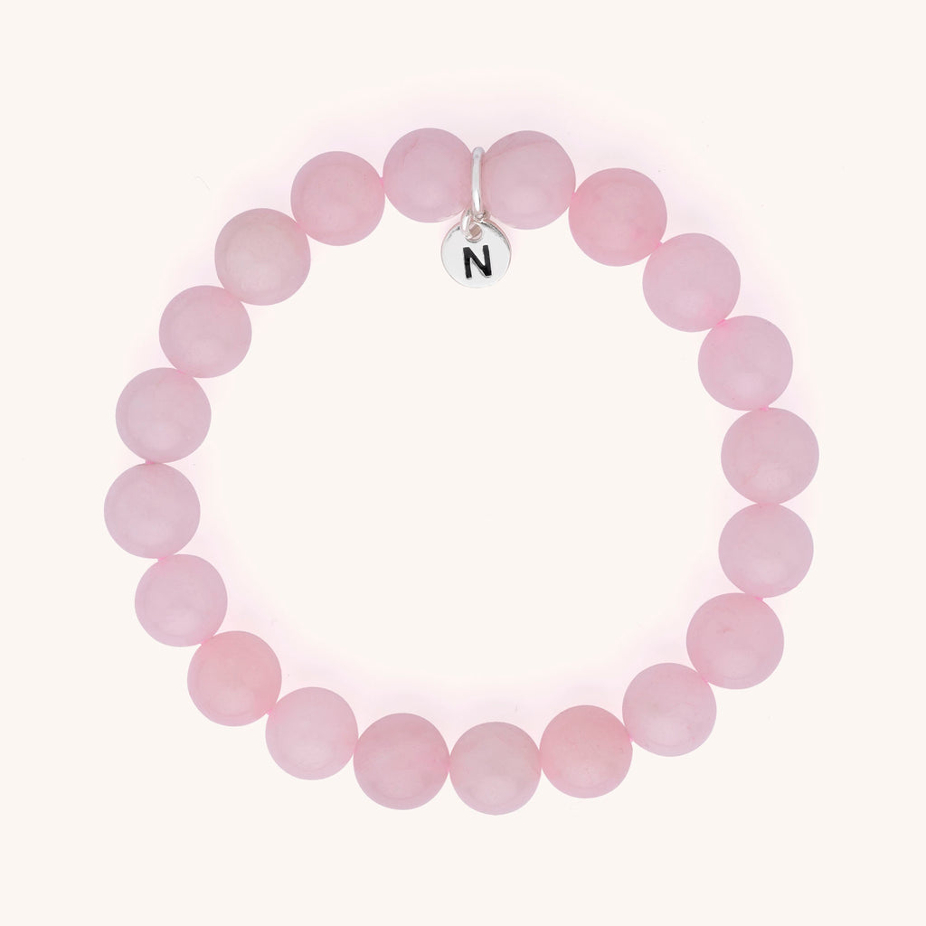 Nellou rose quartz gemstone bead bracelet, mens jewellery, unisex, womens, stacking bracelet 