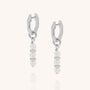 Moonstone birthstone ear hoops in silver product image