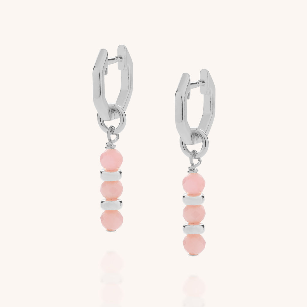 October birthstone ear hoops in silver product image