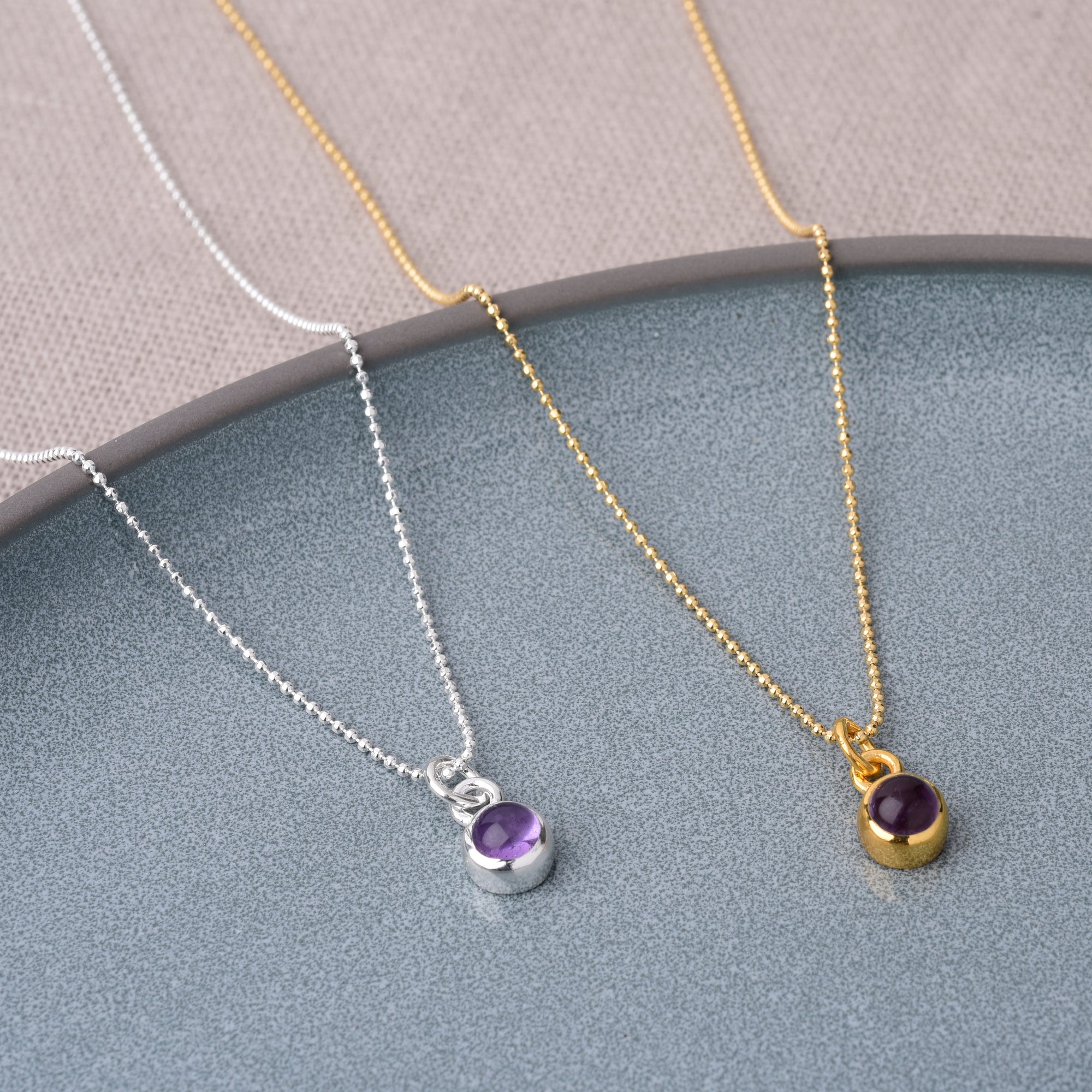 Gem Dot Birthstone Necklace February