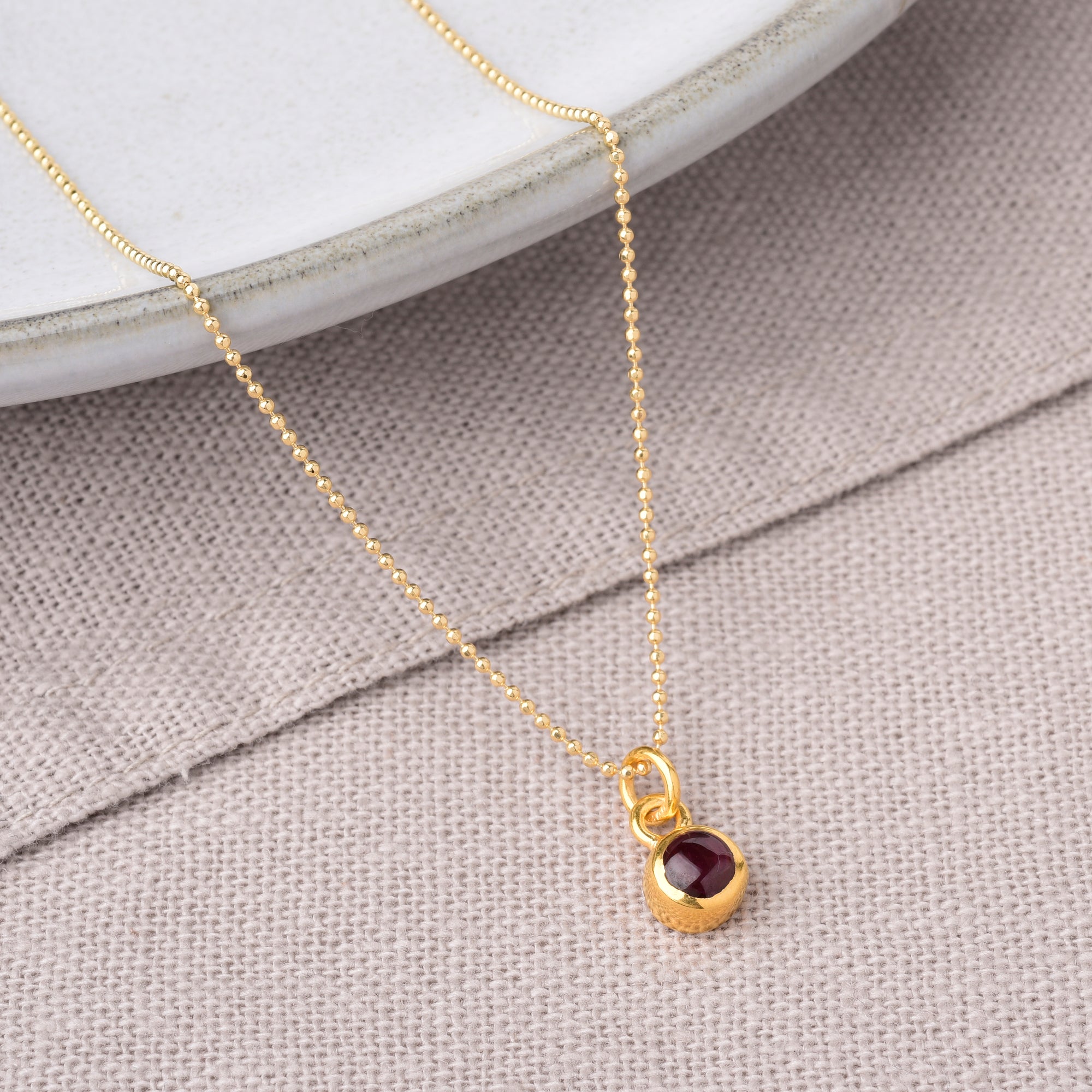 Gem Dot Birthstone Necklace January