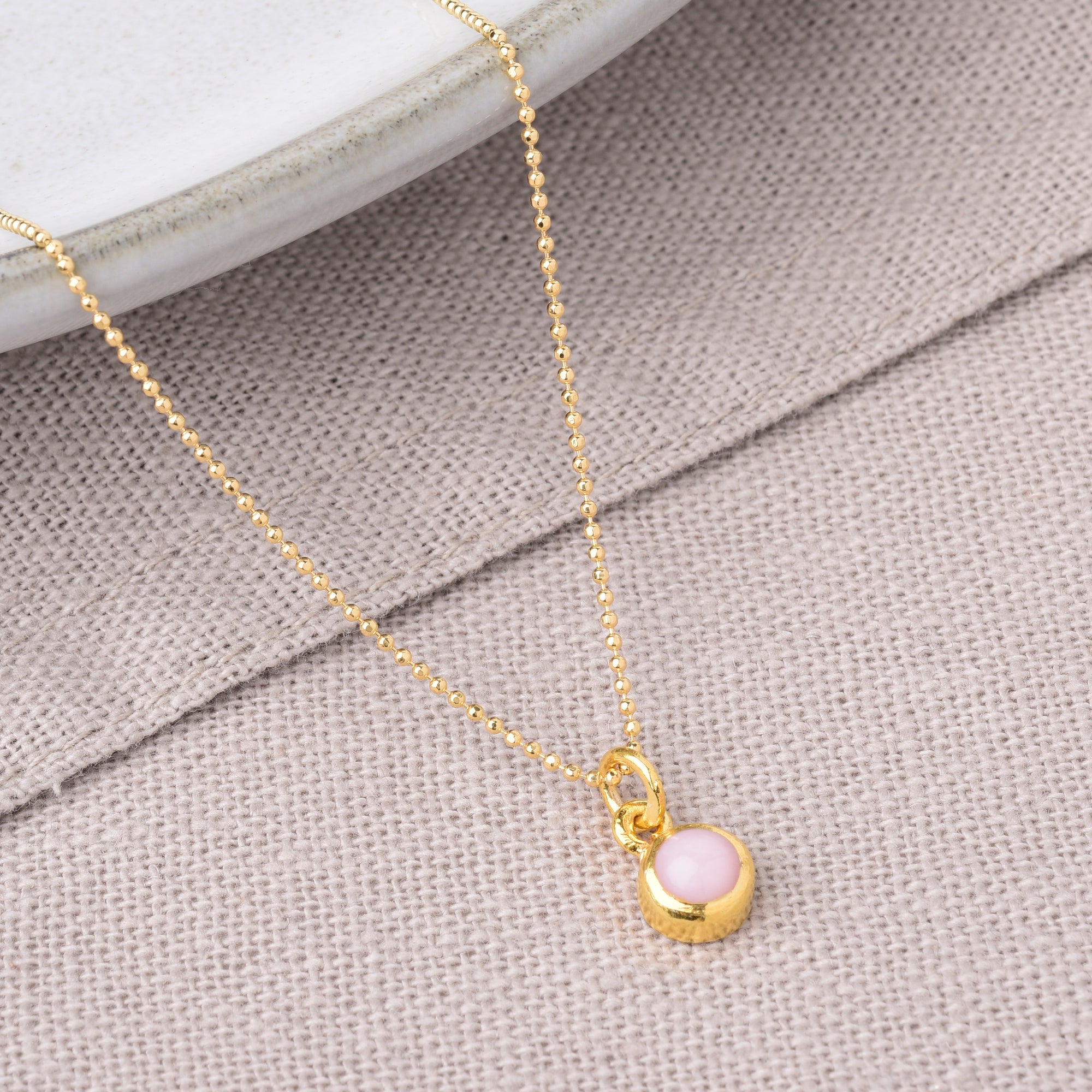 Gem Dot Birthstone Necklace October